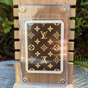 Three of Diamonds Brown/Cream Louis Vuitton Monogram Playing Card w/Case